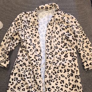 Maurices Leopard Print Cardigan - Cream and Black